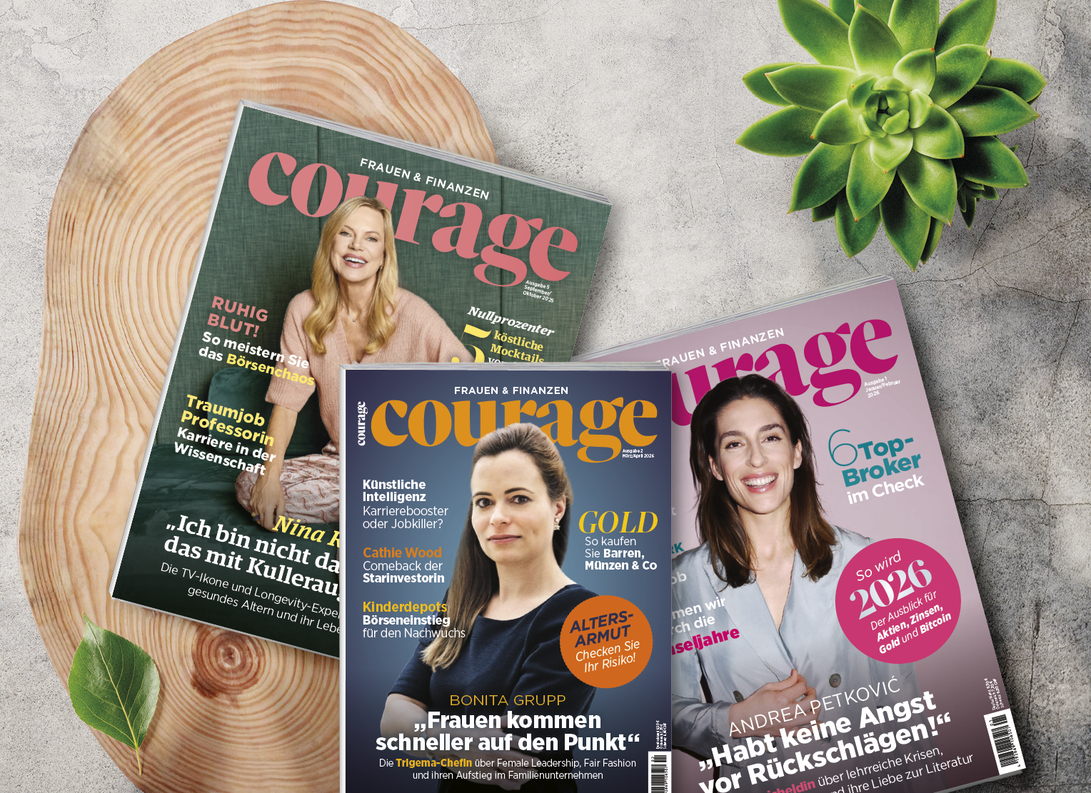 3 Ausgaben Courage (Probeabo) für 18 €