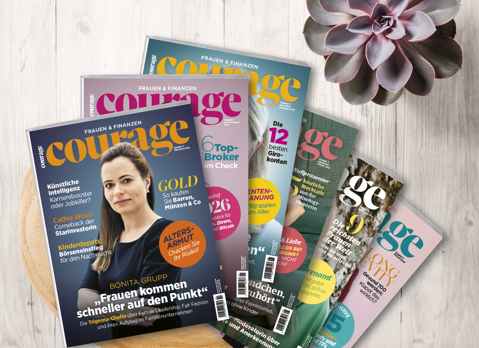 6 Ausgaben Courage (Jahresabo - print)