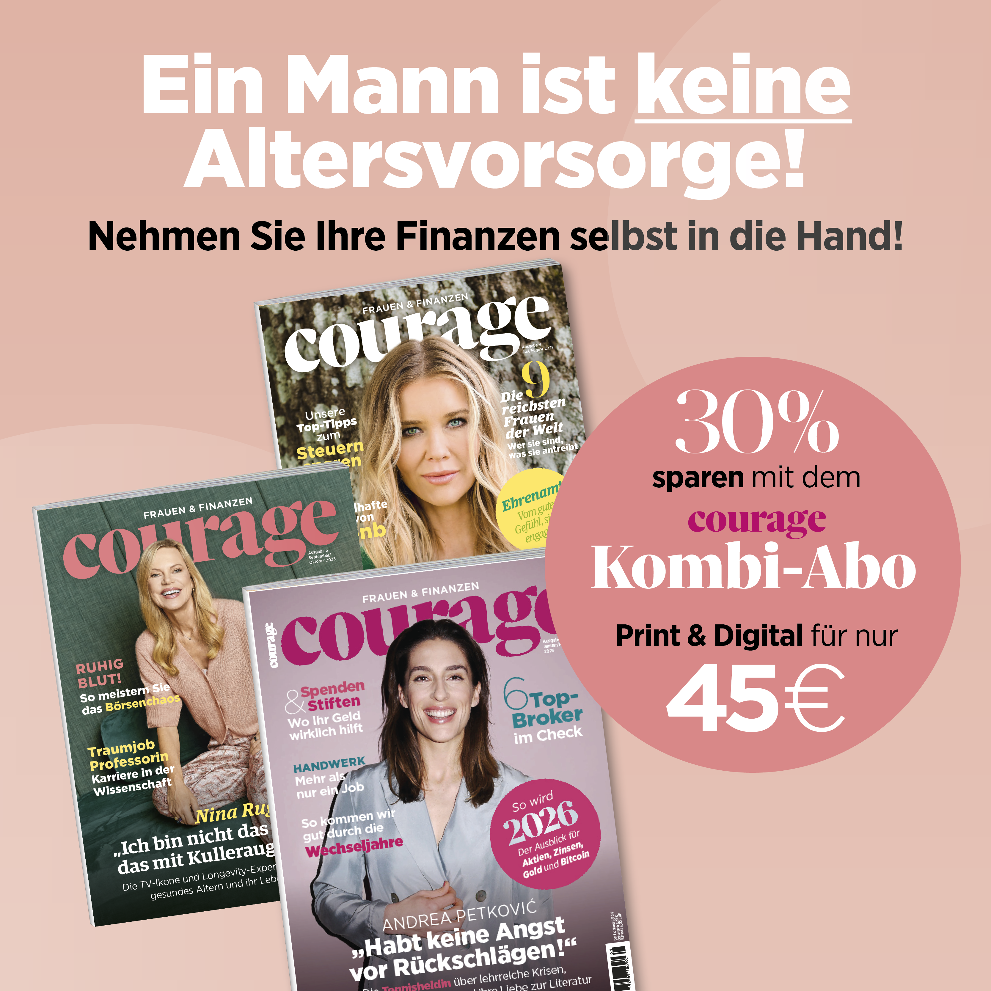 Kombi-Abonnement: 6 Ausgaben Courage (Kombi-Jahresabo - print und digital)