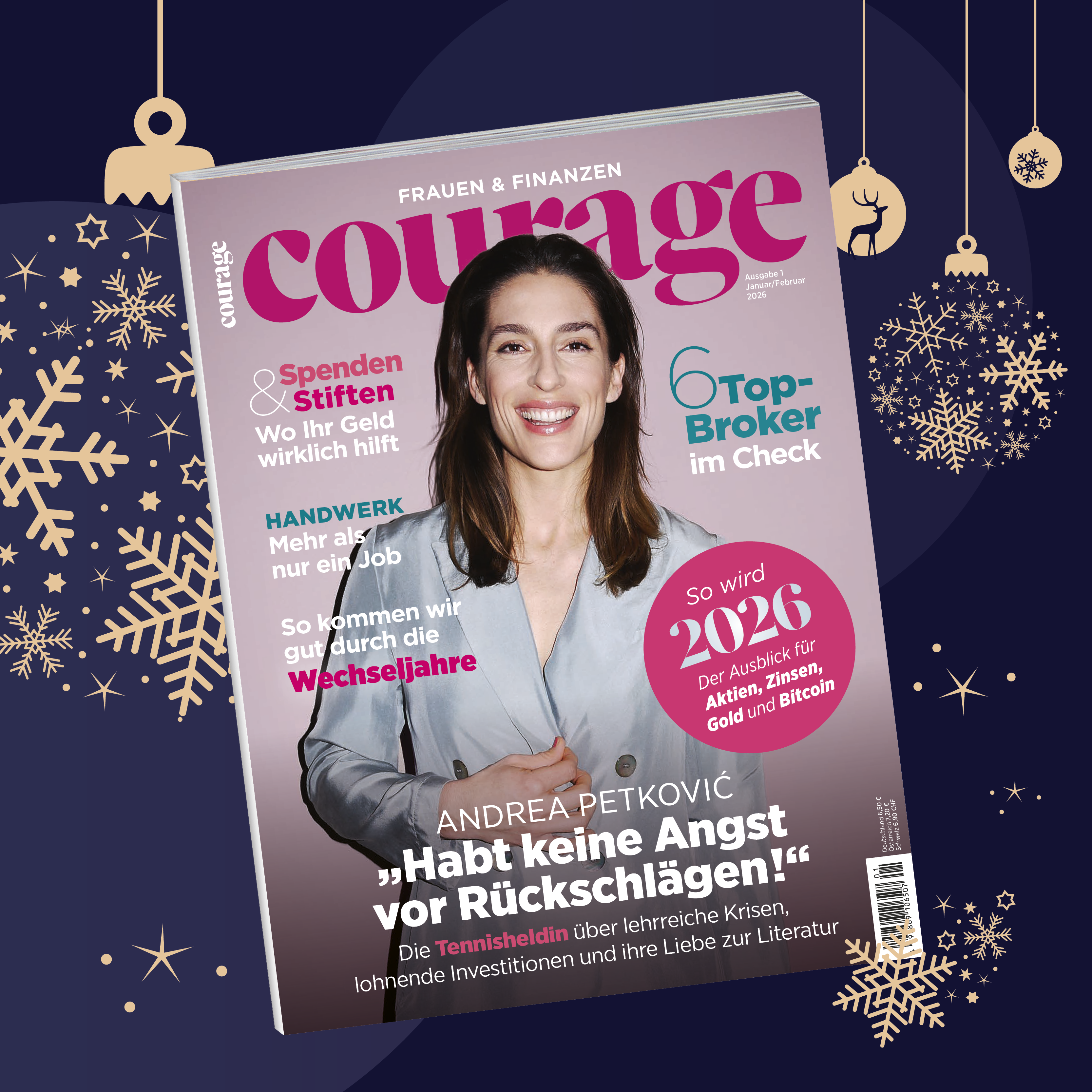 Weihnachtsangebot: 6 Ausgaben Courage (Kombi-Jahresabo - print und digital)